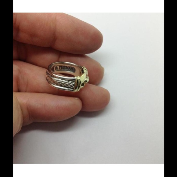 David Yurman Two-Tone Gold and Silver Ring - Picture 2 of 5